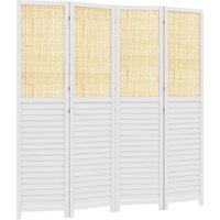 HOMCOM Paravent aus Holz 4 Panel 160 x 170 cm Raumteiler faltbare Trennwand - Weiß Aosom HOMCOM Paravent aus Holz 4 Panel 160 x 170 cm Raumteiler faltbare Trennwand - Weiß Aosom von HOMCOM