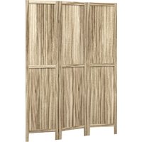 HOMCOM Paravent aus Paulownia-Holz 3 Panels 120 x 170 cm Raumteiler faltbare Trennwand - Naturholz   Aosom von HOMCOM