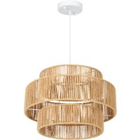 HOMCOM Pendelleuchte Hängelampe mit E27 Fassung, Boho-Stil, Hängeleuchte Deckenlampe mit Lampenschirm aus Hanfseil für Küche, Esszimmer, Hellbraun Aosom HOMCOM Pendelleuchte Hängelampe mit E27 Fassung, Boho-Stil, Hängeleuchte Deckenlampe mit Lampenschirm aus Hanfseil für Küche, Esszimmer, Hellbraun Aosom von HOMCOM