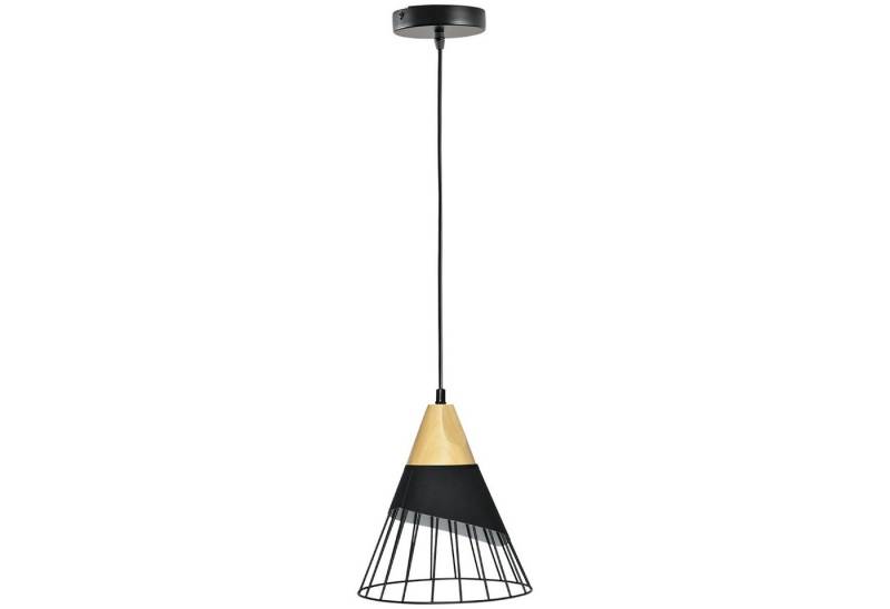 HOMCOM Pendelleuchte Deckenlampe mit E27 Sockel, für Flur, Schlafzimmer, Schwarz, Ø24 x 28cm von HOMCOM