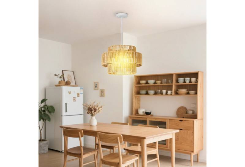 HOMCOM Pendelleuchte Hanfseil Leuchte, Boho Deckenleuchtenschirm, Beleuchtungsfunktionen, Halogenlampe, LED-Lampe usw., für Wohnzimmer, Schlafzimmer, Flur, Braun HOMCOM Pendelleuchte Hanfseil Leuchte, Boho Deckenleuchtenschirm, Beleuchtungsfunktionen, Halogenlampe, LED-Lampe usw., für Wohnzimmer, Schlafzimmer, Flur, Braun von HOMCOM