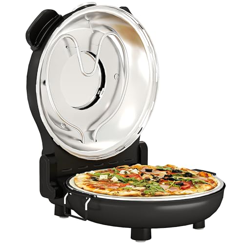 HOMCOM Pizzaofen elektrisch 430 ℃, 1200 Watt Pizzabäcker mit 30cm Steinplatte Timer Sichtfenster Überhitzungsschutz Pizza Ofen mit Pizzaschieber Pizzastein Schwarz HOMCOM Pizzaofen elektrisch 430 ℃, 1200 Watt Pizzabäcker mit 30cm Steinplatte Timer Sichtfenster Überhitzungsschutz Pizza Ofen mit Pizzaschieber Pizzastein Schwarz von HOMCOM