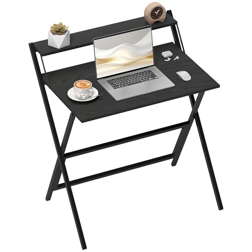 HOMCOM Platzsparender faltbarer Schreibtisch mit Ablage für Monitor, kleiner und zusammenklappbarer Computertisch für Büro und Studio, aus Stahl, 81,5 x 62 x 86,5 cm, Schwarz HOMCOM Platzsparender faltbarer Schreibtisch mit Ablage für Monitor, kleiner und zusammenklappbarer Computertisch für Büro und Studio, aus Stahl, 81,5 x 62 x 86,5 cm, Schwarz von HOMCOM