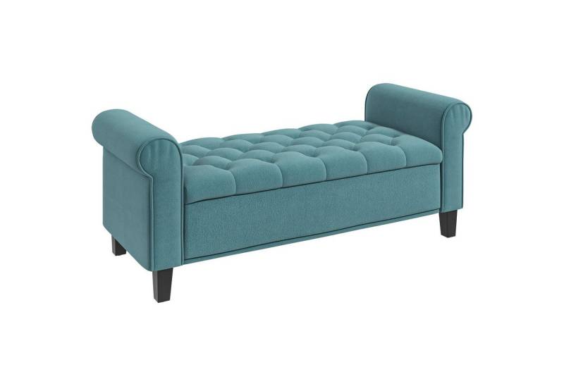 HOMCOM Polsterbank Flurbank mit Stauraum für Schlafzimmer (Sitzbank, 1-St., Bettbank), Grün, 126 x 48,5 x 57 cm von HOMCOM