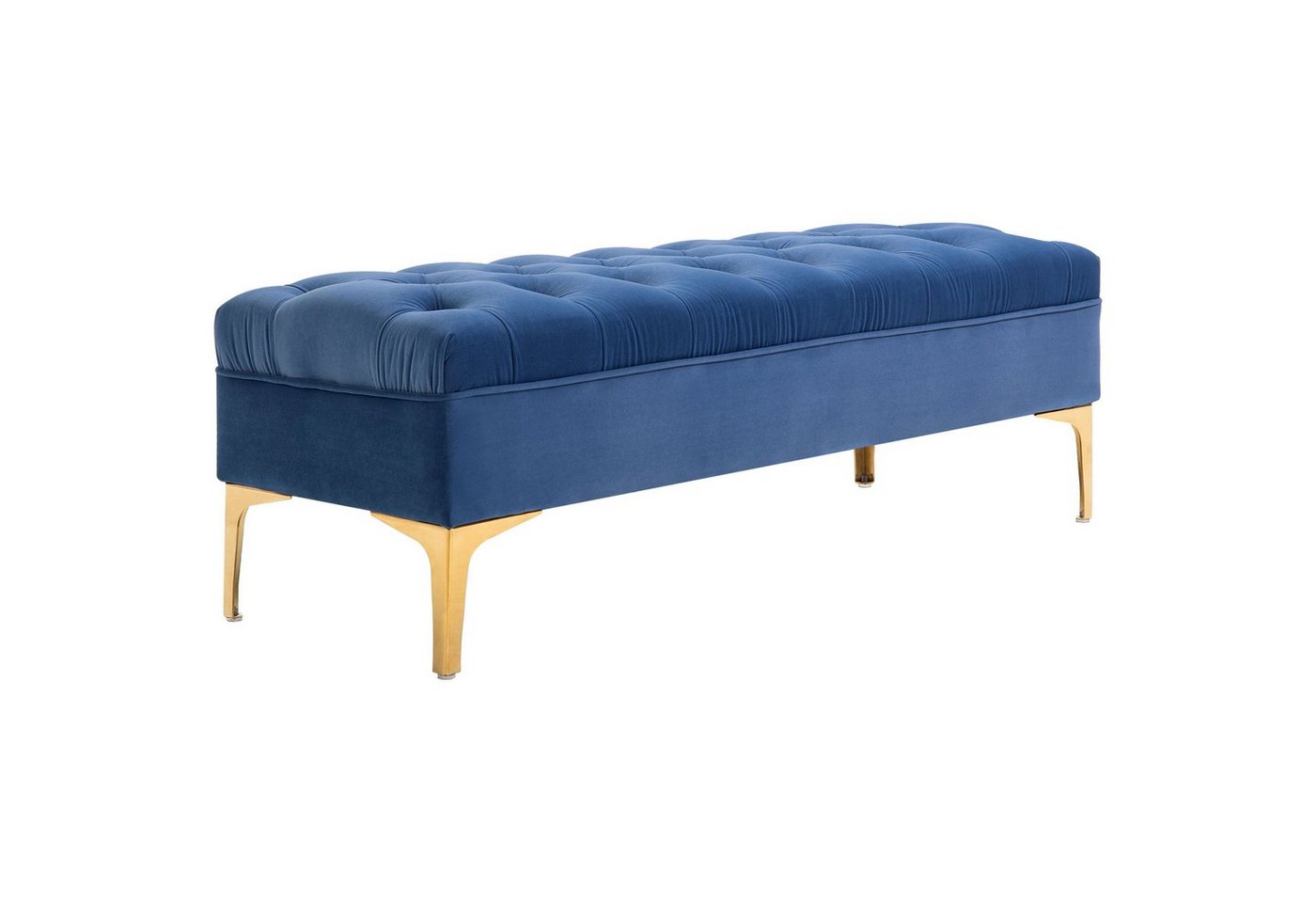HOMCOM Polsterbank Sitzbank (Sitzottomane, 1-St., Sitzbank), Samt Blau 118 x 45 x 42 cm von HOMCOM