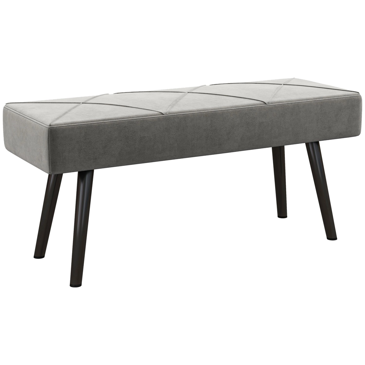 HOMCOM Polsterbank mit X-Muster in Samtoptik bis 120 kg 100 x 36 x 45 cm Grau HOMCOM Polsterbank mit X-Muster in Samtoptik bis 120 kg 100 x 36 x 45 cm Grau von HOMCOM
