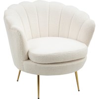 HOMCOM Polstersessel in Muschelform, Sessel Relaxsessel mit Metallbeinen, Schminkstuhl mit Fleeceoptik, für Schlafzimmer Wohnzimmer, Weiß   Aosom von HOMCOM