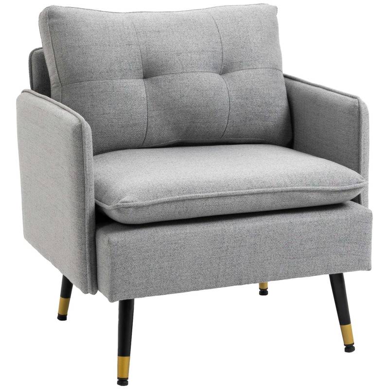 HOMCOM Polstersessel mit Kissen Leinenoptik 76 x 68 x 80 cm von HOMCOM