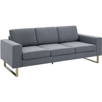 HOMCOM 3-Sitzer Sofa Polstersofa mit Metallbeinen Fernsehsessel Stoffsofa Sitzmöbel mit Kissen Armlehne Leinen 200 x 82 x 78 cm Dunkelgrau HOMCOM 3-Sitzer Sofa Polstersofa mit Metallbeinen Fernsehsessel Stoffsofa Sitzmöbel mit Kissen Armlehne Leinen 200 x 82 x 78 cm Dunkelgrau von HOMCOM