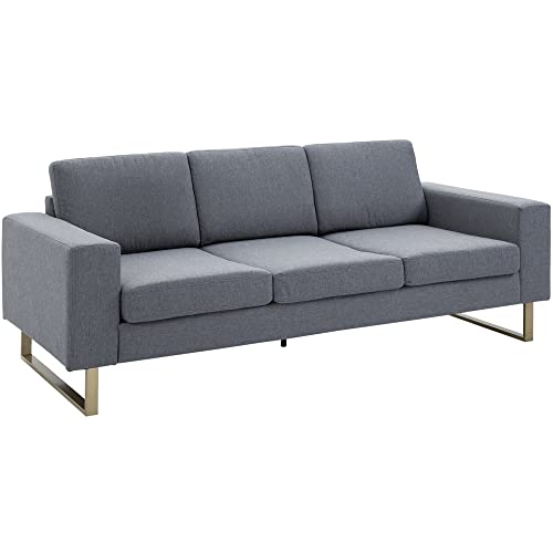 HOMCOM Polstersofa Fernsehsessel Stoffsofa Sitzmöbel mit Kissen Armlehne Leinen 200 x 82 x 78 cm Dunkelgrau HOMCOM Polstersofa Fernsehsessel Stoffsofa Sitzmöbel mit Kissen Armlehne Leinen 200 x 82 x 78 cm Dunkelgrau von HOMCOM