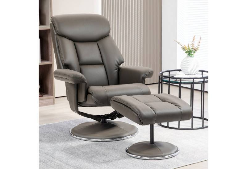 HOMCOM Polsterstuhl Schaukelliege mit hoher Rückenlehne, Liegesessel, Loungesessel (Wohnzimmersessel, 2 St), für Wohnzimmer, Schlafzimmer, Grau von HOMCOM
