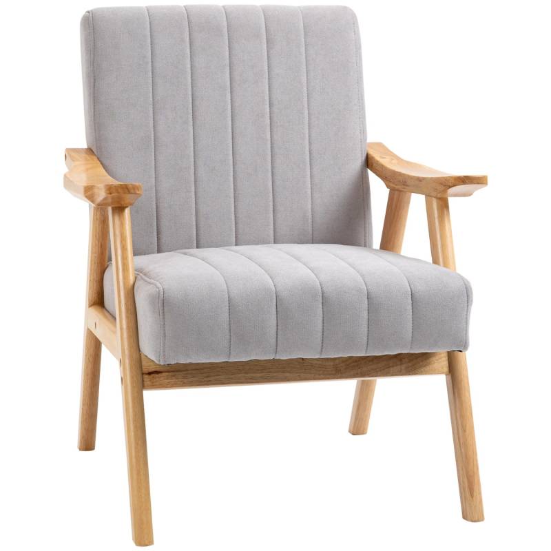 HOMCOM Polsterstuhl mit Armlehnen im Skandi-Design 68 x 74 x 82 cm von HOMCOM