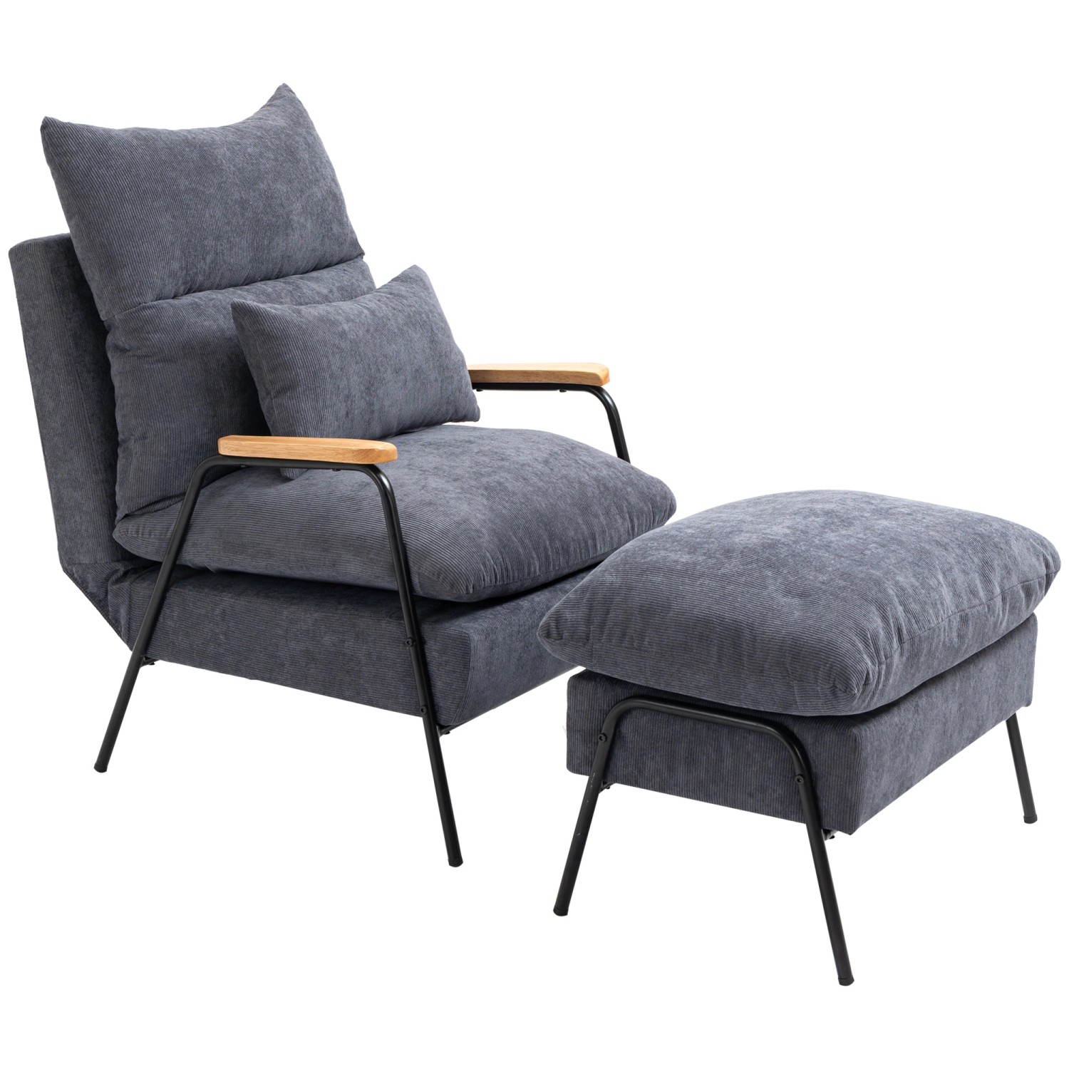 HOMCOM Polsterstuhl mit Hocker Liegefunktion und Ottomane 68 x 91 5 x 88 cm HOMCOM Polsterstuhl mit Hocker Liegefunktion und Ottomane 68 x 91 5 x 88 cm von HOMCOM