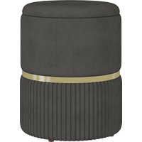 HOMCOM Pouf Fußhocker, Aufbewahrungshocker, aus Cord-Velours, modernes Design, 36 x 36 x 44 cm, für Wohnzimmer, Schlafzimmer, Grau   Aosom von HOMCOM