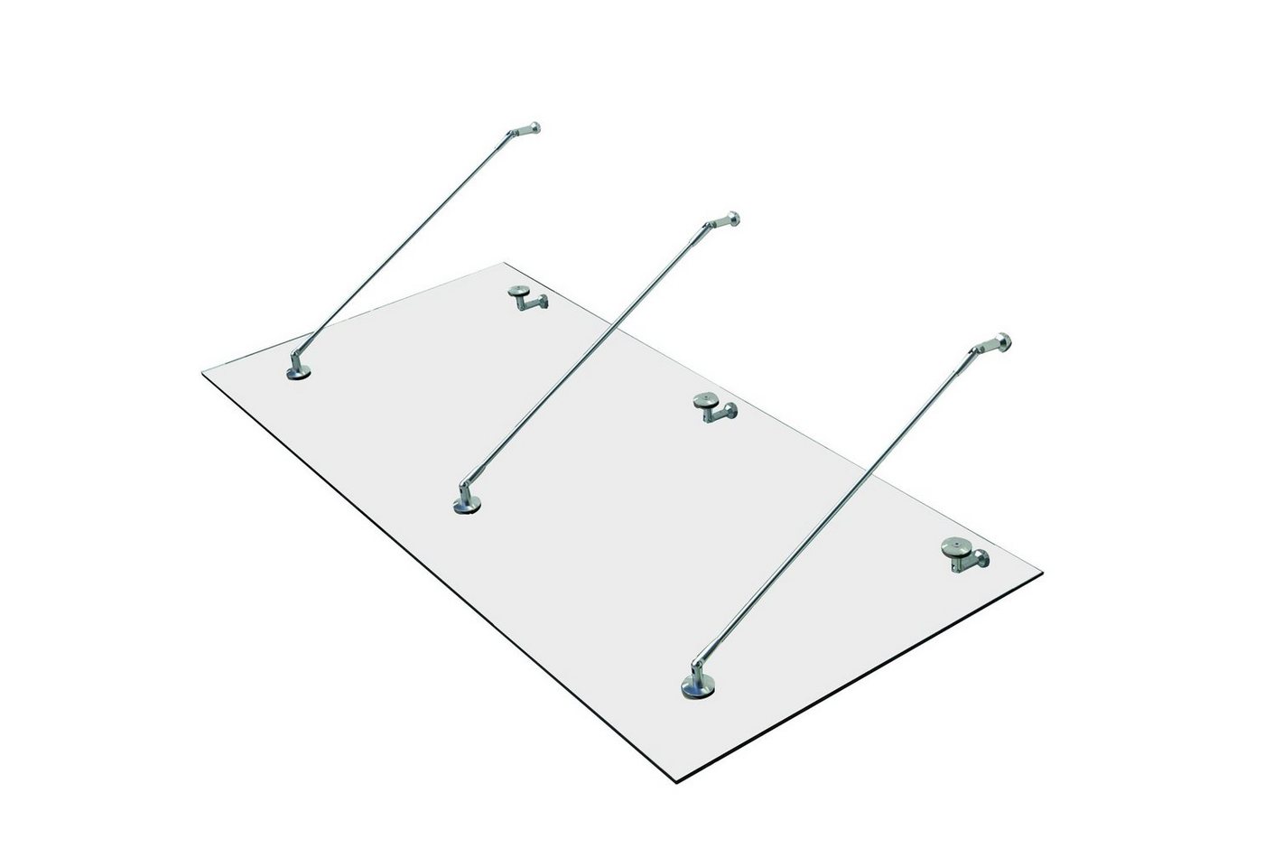 HOMCOM Pultvordach Vordach Glasvordach Türvordach (Gehärtetem Glas, 1 St., 304 Edelstahl Klarglas), 150 x 90 cm von HOMCOM