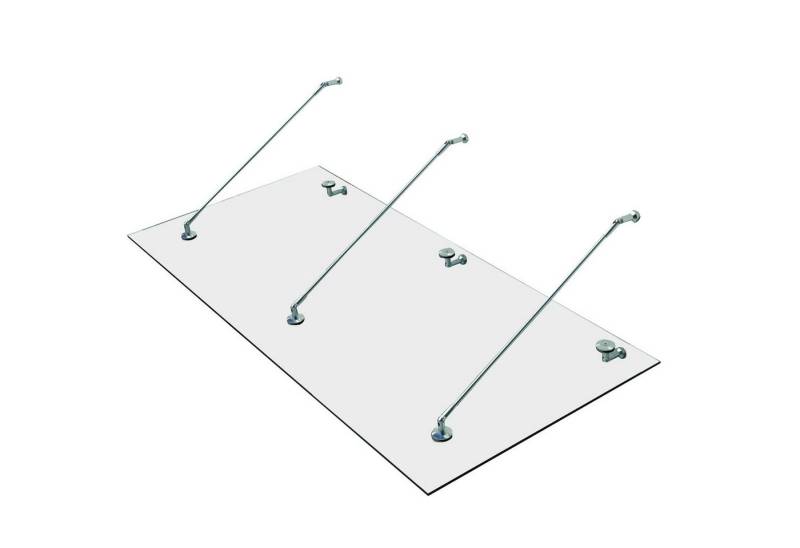 HOMCOM Pultvordach Vordach Glasvordach Türvordach (Gehärtetem Glas, 1 St., Edelstahl Klarglas), 200 x 90 cm von HOMCOM