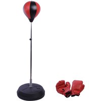 HOMCOM Punchingball-Set, rot/schwarz, BxHxL: 43 x 145 x 43 cm von HOMCOM