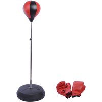 HOMCOM Punchingball Set Standbox Training Set 125/131/138/145cm höhenverstellbar mit 1 paar Handschuhe 1 Pump Geeignet für Profis und Anfänger von HOMCOM