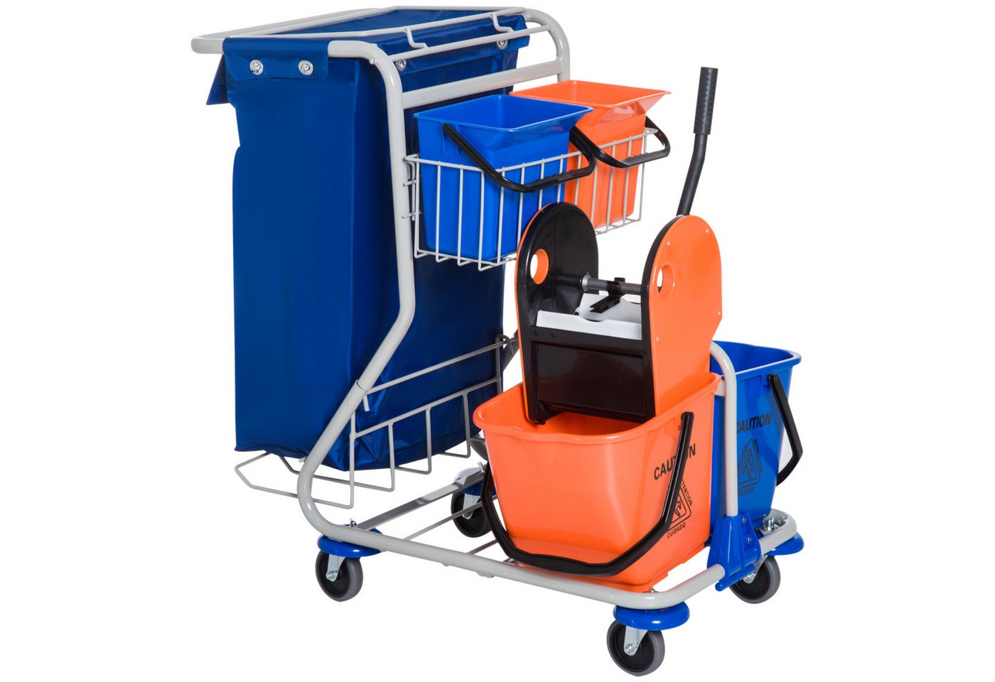HOMCOM Putzeimer Putzwagen mit 4 Fahreimern HOMCOM Putzeimer Putzwagen mit 4 Fahreimern von HOMCOM