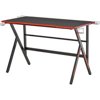 HOMCOM Racing Gaming-Schreibtisch Gamer-Schreibtisch Computerschreibtisch Halterungen für Headset-Lautsprecher Getränkehalter Metallplatte MDF Carbonfaser-Oberfläche Rot Schwarz Aosom HOMCOM Racing Gaming-Schreibtisch Gamer-Schreibtisch Computerschreibtisch Halterungen für Headset-Lautsprecher Getränkehalter Metallplatte MDF Carbonfaser-Oberfläche Rot Schwarz Aosom von HOMCOM