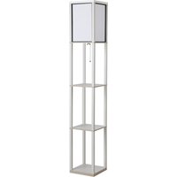 HOMCOM Regal-Stehlampe Stehlampe 26B x 26T x 160H cm 3 Regale 4 Ebenen MDF Weiß   Aosom von HOMCOM