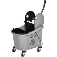 HOMCOM Reinigungswagen 36 Liter mit Auswringvorrichtung, Wischwagen in Grau 54 x 41 x 91,5 cm für effizientes Putzen   Aosom.de von HOMCOM