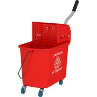 HOMCOM Reinigungswagen Eimer Haushaltsreinigung 20 L mit Wringer und separatem sauberen schmutzigen Wasserbehälter Rot 60L x 27B x 70,5H cm   Aosom von HOMCOM
