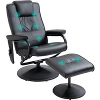 HOMCOM Massagesessel mit Hocker, drehbarer Relaxsessel mit Massagefunktion, elektrischer Fernsehsessel mit Liegefunktion, Kunstleder Schwarz für Wohnzimmer Aosom.de HOMCOM Massagesessel mit Hocker, drehbarer Relaxsessel mit Massagefunktion, elektrischer Fernsehsessel mit Liegefunktion, Kunstleder Schwarz für Wohnzimmer Aosom.de von HOMCOM