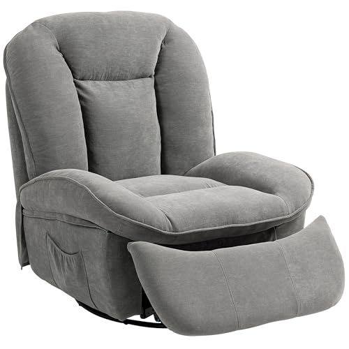HOMCOM Relaxsessel, Fernsehsessel mit Liegefunktion, Schaukelfunktion, Drehbarer TV-Sessel mit Fußteil, Seitentasche, Chenille-Optik für Wohnzimmer, bis 150 kg, Dunkelgrau HOMCOM Relaxsessel, Fernsehsessel mit Liegefunktion, Schaukelfunktion, Drehbarer TV-Sessel mit Fußteil, Seitentasche, Chenille-Optik für Wohnzimmer, bis 150 kg, Dunkelgrau von HOMCOM