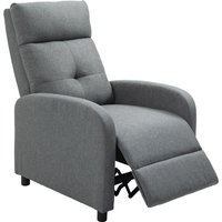HOMCOM Relaxsessel, Fernsehsessel mit Liegefunktion, TV-Sessel mit Leinenoptik, Gepolstert Liegesessel mit Taschenfederkern, Ruhesessel bis 150 kg belastbar für Wohnzimmer, Grau   Aosom von HOMCOM