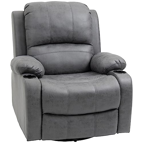 HOMCOM Relaxsessel Fernsehsessel mit Liegefunktion, Ruhesessel mit Wippfunktion, Drehbarer Liegesessel mit Getränkehalter, für Wohnzimmer, Mikrofasertuch, Grau HOMCOM Relaxsessel Fernsehsessel mit Liegefunktion, Ruhesessel mit Wippfunktion, Drehbarer Liegesessel mit Getränkehalter, für Wohnzimmer, Mikrofasertuch, Grau von HOMCOM