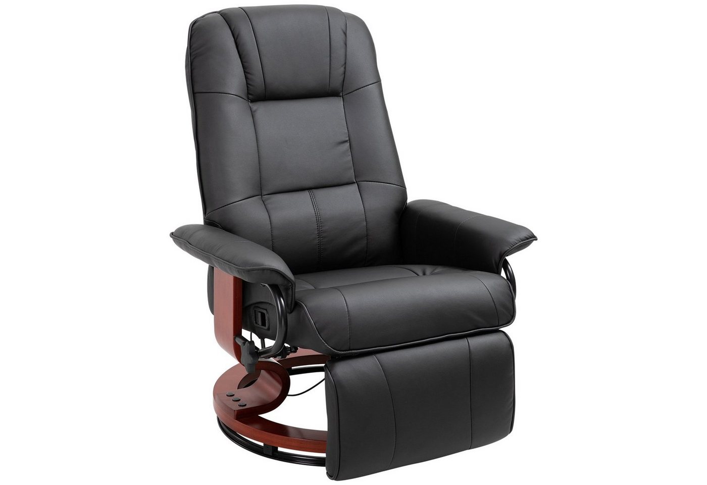 HOMCOM Relaxsessel (Set, 1-St., Fernsehsessell), Liegesessel Drehstuhl Holzfuß neigbar von HOMCOM