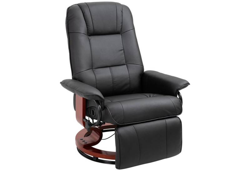 HOMCOM Relaxsessel (Set, 1-St., Fernsehsessell), Liegesessel Drehstuhl Holzfuß neigbar von HOMCOM