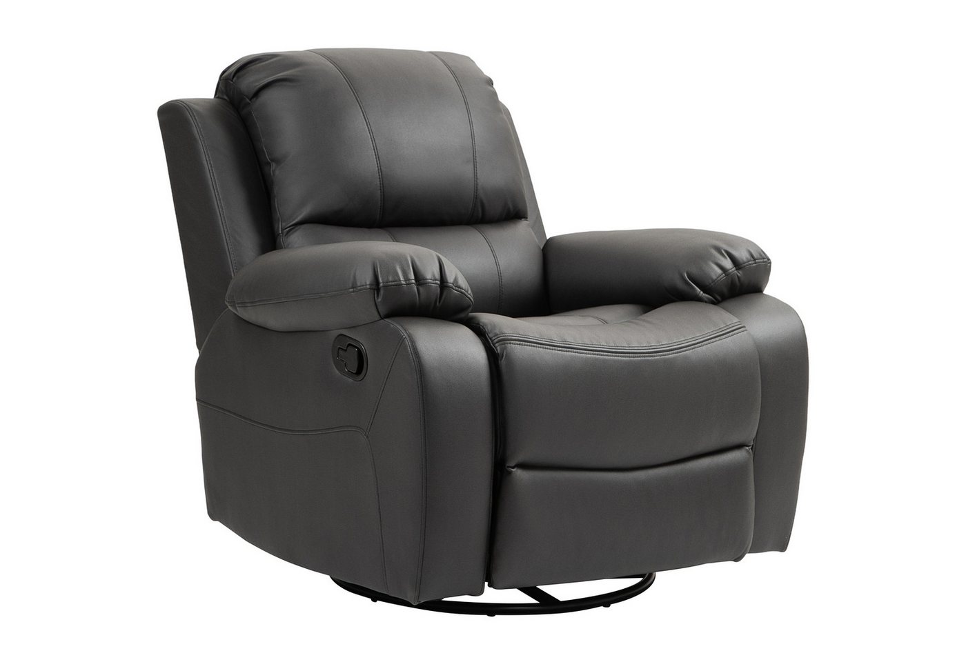 HOMCOM Relaxsessel 135° neigbar, mit Fußstütze, belastbar bis 150 kg (Fernsehsessel, 1-St., Liegesessel), für Wohnzimmer, Schwarz von HOMCOM