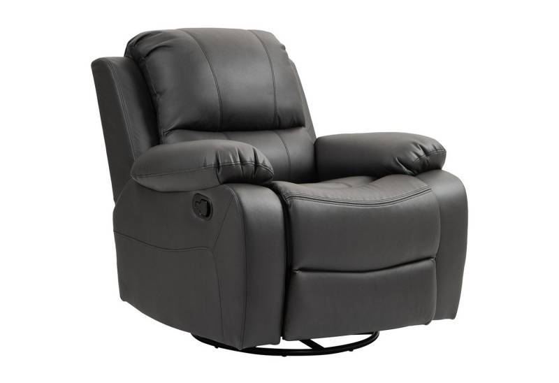 HOMCOM Relaxsessel 135° neigbar, mit Fußstütze, belastbar bis 150 kg (Fernsehsessel, 1-St., Liegesessel), für Wohnzimmer, Schwarz von HOMCOM