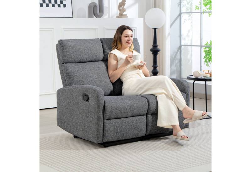HOMCOM Relaxsessel 2-Sitzer Fernsehsessel mit individuell verstellbarer Rückenlehne (TV Sessel mit Chenille-Optik, 1-St., Fernsehsessel), Manuell verstellbare Rückenlehne, atmungsaktiver Stoff von HOMCOM