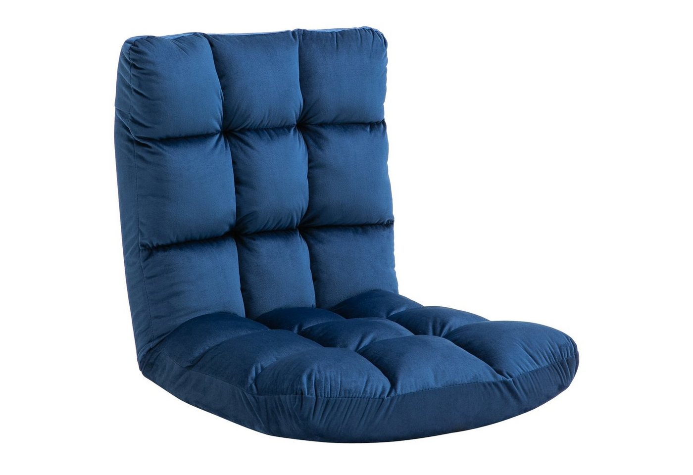 HOMCOM Relaxsessel 3-in-1 Klappbar mit Rückenlehne 13 Positionen (Sitz-kissen, 1-St., Bodenstuhl), Blau 55 x 71 x 53,5 cm von HOMCOM