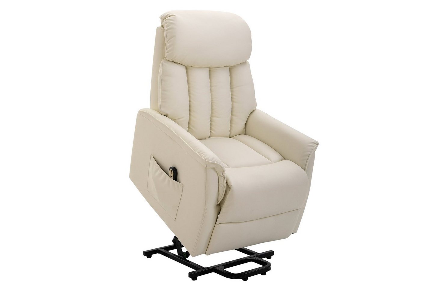 HOMCOM Relaxsessel Aufstehsessel (1-St), Sessel mit Aufstehhilfe Fernsehsessel Liegefunktion Kunstleder Beige von HOMCOM