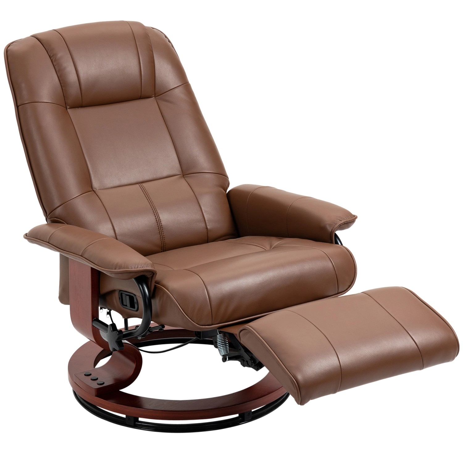 HOMCOM Relaxsessel Drehbar mit Liegefunktion Fußstütze Armlehne Kunstleder Braun HOMCOM Relaxsessel Drehbar mit Liegefunktion Fußstütze Armlehne Kunstleder Braun von HOMCOM