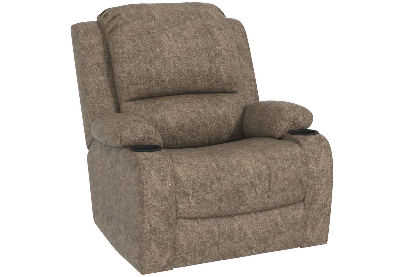 HOMCOM Relaxsessel Drehbarer Fernsehsesse, mit Wippfunktion, Liegefunktion (Ruhesessel, 1-St., Liegesessel), für Wohnbereich, Braun von HOMCOM