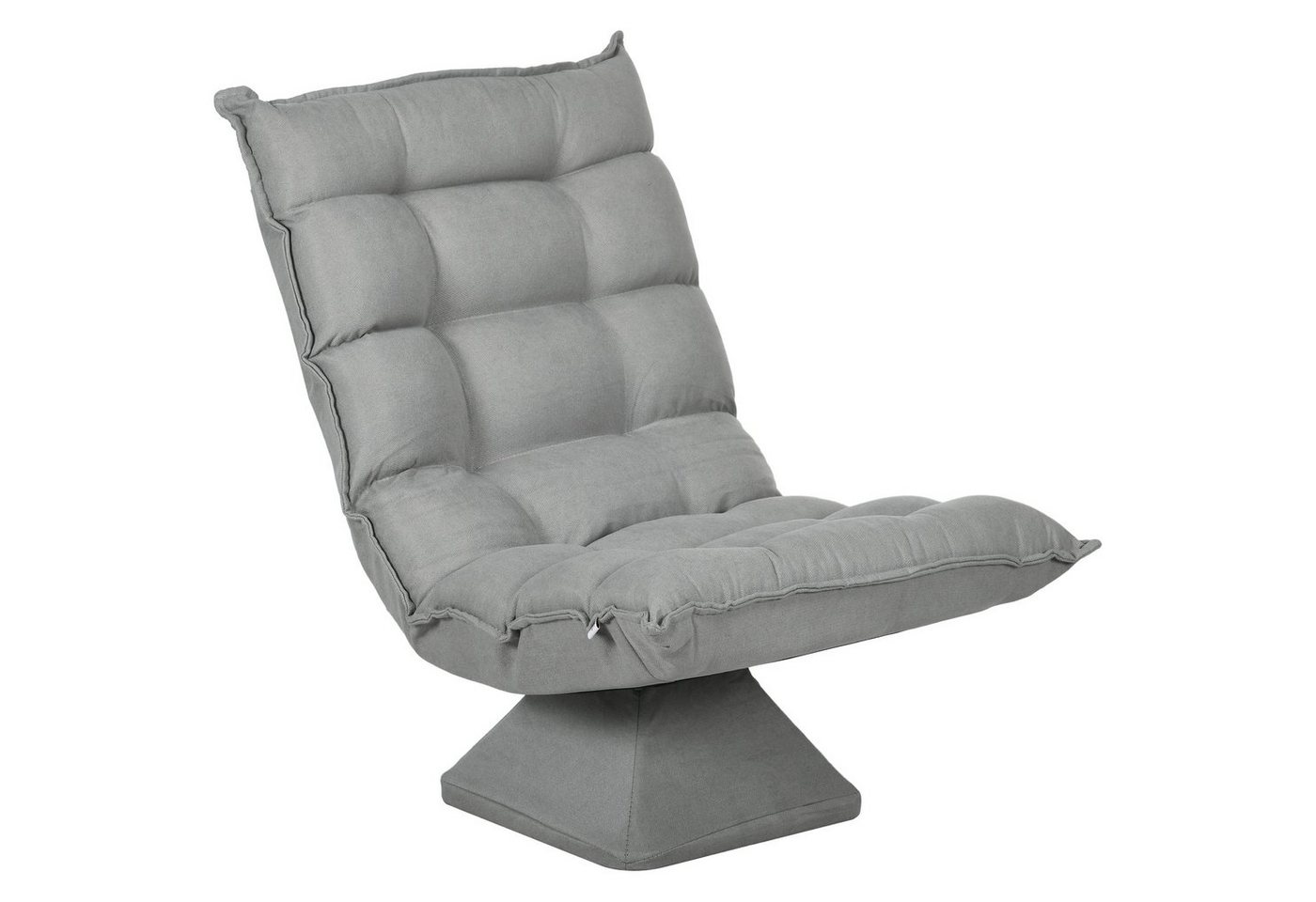 HOMCOM Relaxsessel Drehbarer Meditationsstuhl mit verstellbarer Rückenlehne, Sockel (Bodensofa, 1-St., Bodenstuhl), Lazy Sofa für Wohnzimmer, Büro, Grau von HOMCOM