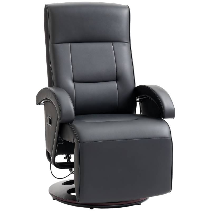 HOMCOM Relaxsessel Drehbarer mit Liegefunktion für Wohnzimmer Kunstleder Schwarz HOMCOM Relaxsessel Drehbarer mit Liegefunktion für Wohnzimmer Kunstleder Schwarz von HOMCOM