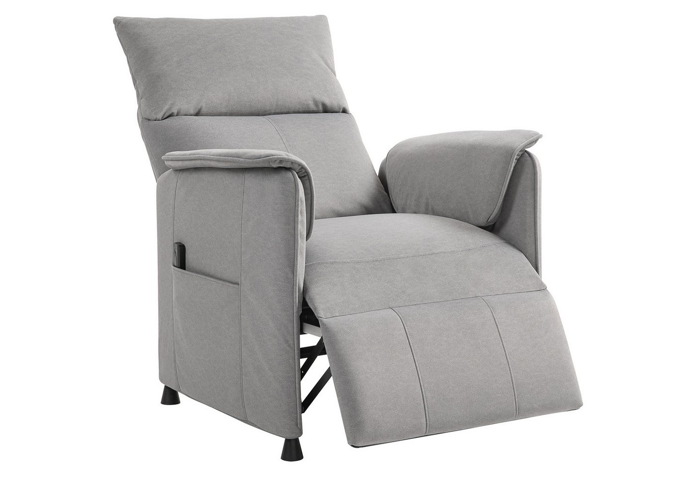 HOMCOM Relaxsessel Elektrisch Fernsehsessel mit Liegefunktion, Bürstenloser Motor (Liegesessel mit Memory-Funktion, 1-St., TV Sessel), Samtimitat, Taschenfedern, Fernbedienung Creme von HOMCOM