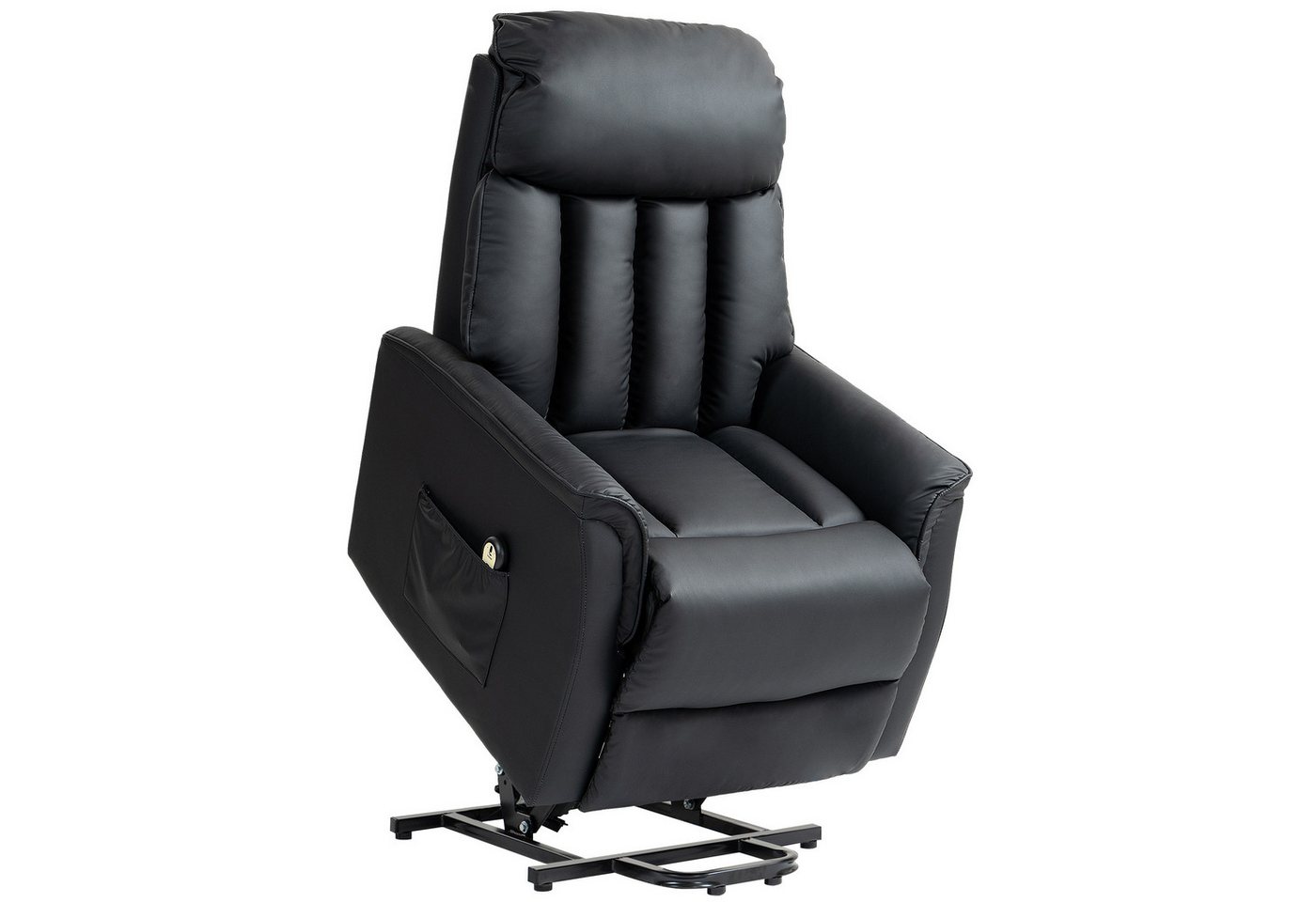 HOMCOM Relaxsessel Elektrischer Aufstehsessel (Fernsehsessel, Sessel mit Aufstehhilfe, Liegefunktion, 1-St., Kunstleder), 80 x 94 x 104 cm, Schwarz von HOMCOM