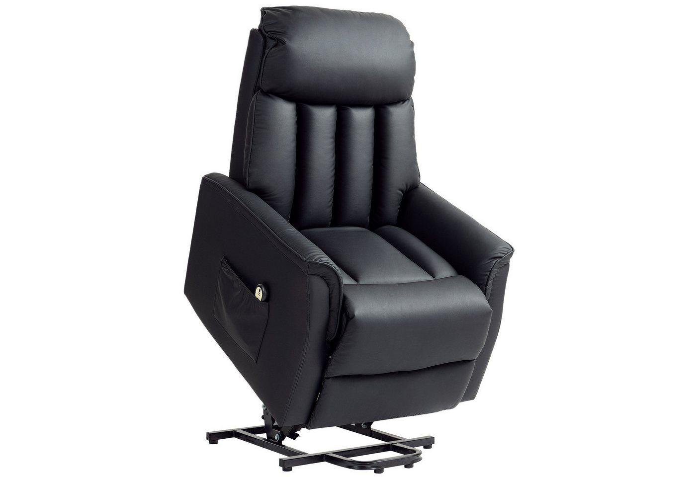 HOMCOM Relaxsessel Elektrischer Aufstehsessel (Fernsehsessel, Sessel mit Aufstehhilfe, Liegefunktion, 1-St., Kunstleder), 80 x 94 x 104 cm, Schwarz von HOMCOM