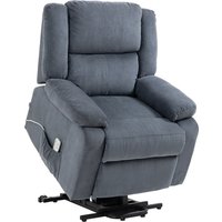 HOMCOM Relaxsessel Fernsehsessel Aufstehsessel elektrisch verstellbar mit Liegefunktion & Fernbedienung, Samtoptik in Grau, 92x93x105cm   Aosom.de von HOMCOM