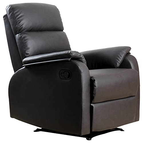 HOMCOM Relaxsessel Fernsehsessel Couch-Sessel Liegesessel Winkelschreibtisch mit CPU-Ständer verstellbar ergonomisch Kunstleder Stahl Braun 75 x 92 x 99 cm von HOMCOM