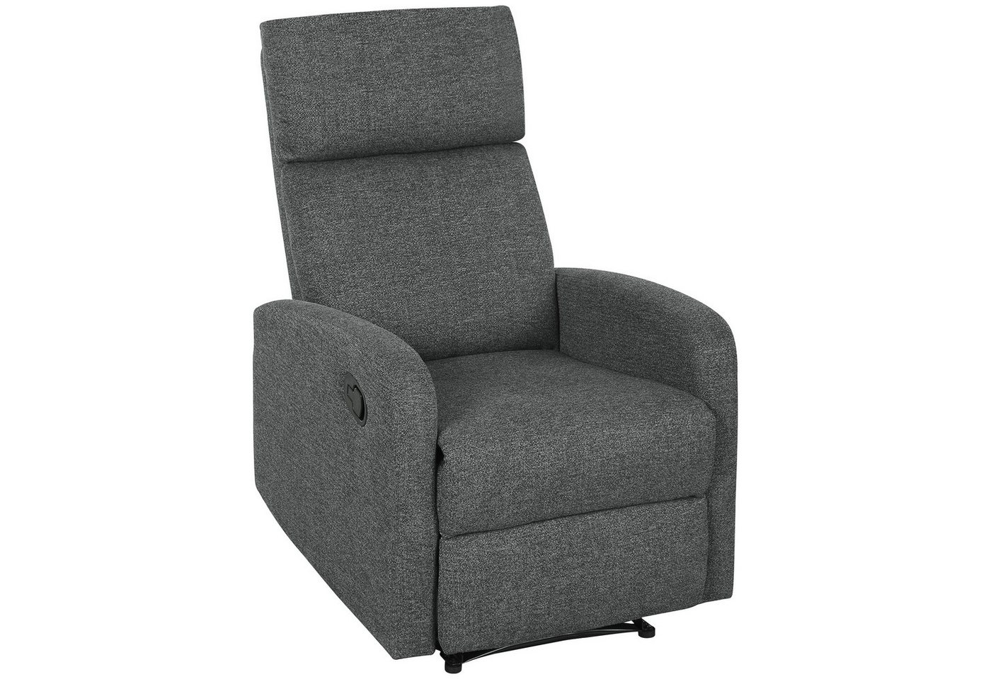 HOMCOM Relaxsessel Fernsehsessel Liegesessel mit Liegefunktion, Verstellbarer Rückenlehne (TV-Sessel, 1-St., Ruhesessel), mit Chenille-Optik für Wohnzimmer Schlafzimmer, Dunkelgrau von HOMCOM