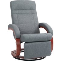 HOMCOM Relaxsessel Fernsehsessel mit Liegefunktion, Armlehne aus Holz, Drehbarer Ruhesessel TV-Sessel mit Verstellbarer Rückenlehne, Liegesessel, Stoff, Grau   Aosom von HOMCOM