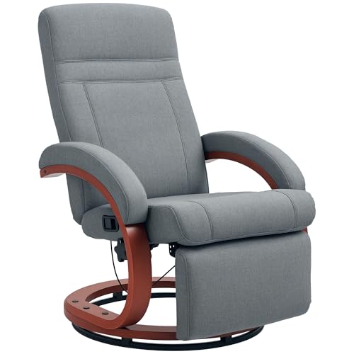 HOMCOM Relaxsessel Fernsehsessel mit Liegefunktion, Armlehne aus Holz, Drehbarer Ruhesessel TV-Sessel mit Verstellbarer Rückenlehne, Liegesessel, Stoff, Grau HOMCOM Relaxsessel Fernsehsessel mit Liegefunktion, Armlehne aus Holz, Drehbarer Ruhesessel TV-Sessel mit Verstellbarer Rückenlehne, Liegesessel, Stoff, Grau von HOMCOM